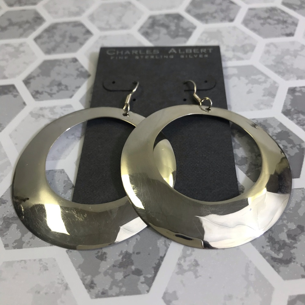 Charles Albert Sterling Silver Hoop Earrings